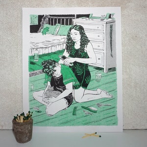 Nape Shave - Large Risograph Art Print