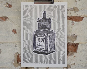 Dark Soul - Letterpress Print