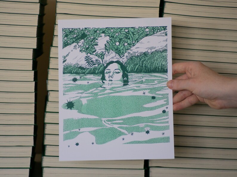 Swamp Teen Risograph Art Print 8" x 10" inches