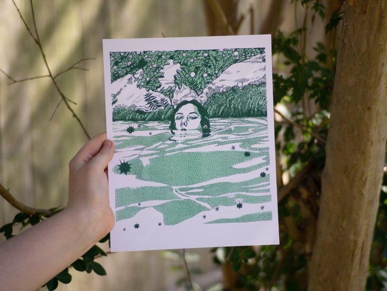 Swamp Teen Risograph Art Print afbeelding 3