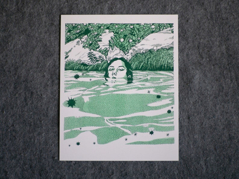 Swamp Teen Risograph Art Print afbeelding 1