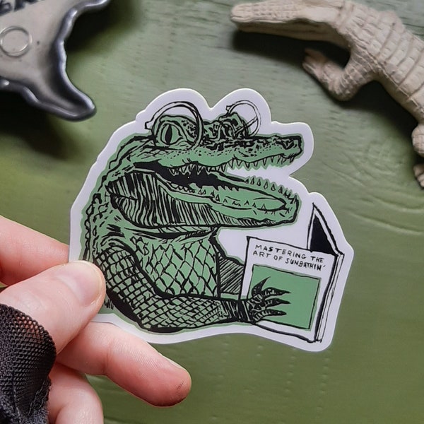 Sunbathing Gator Sticker