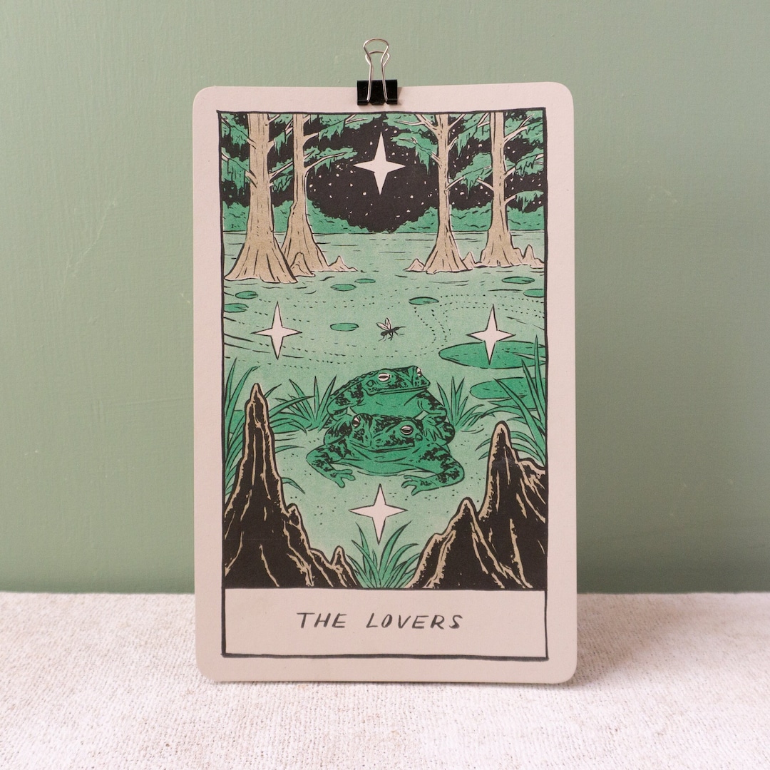 The Lovers Tarot Art Print on Recycled Paper