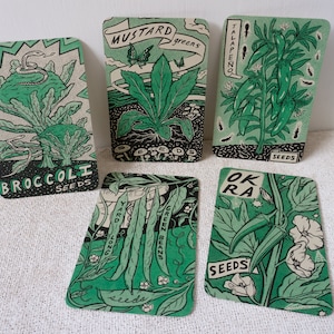 Veggie Seeds Mini Art Print Set