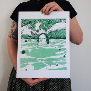 Swamp Teen Risograph Art Print 11" x 14" inches