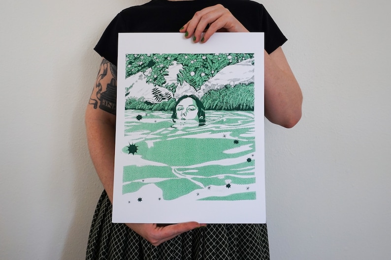 Swamp Teen Risograph Art Print 11" x 14" inches