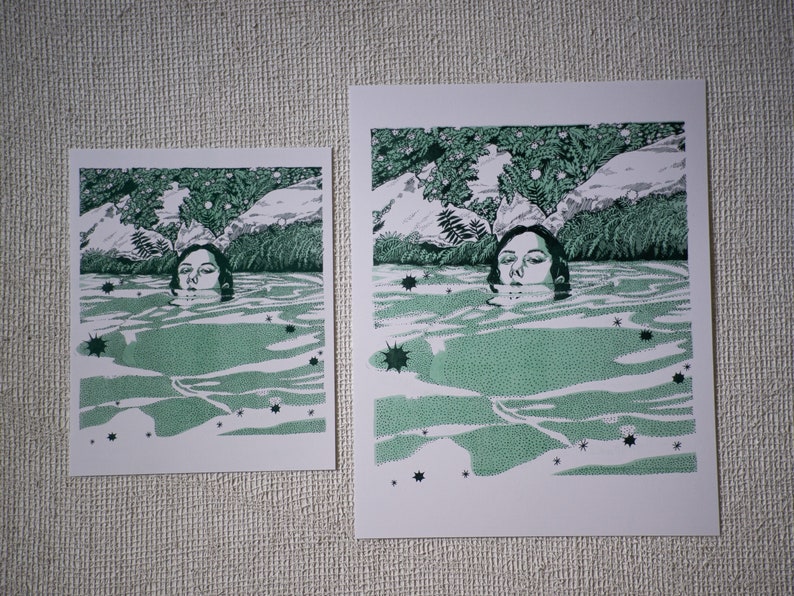 Swamp Teen Risograph Art Print afbeelding 10