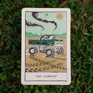 The Chariot - Tarot card inspired art print from the upcoming Gulf Coast Tarot Deck. 7" x 11" Risograph art poster on recycled paper.