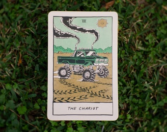 The Chariot Tarot Card Art Print: Gulf Coast Deck, Risograph Poster
