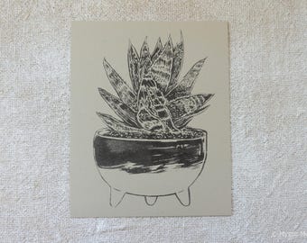 Molcajete Plant - Small Risograph Art Print