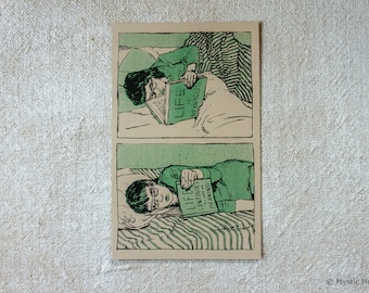 Morose Reads - Small Risograph Art Print