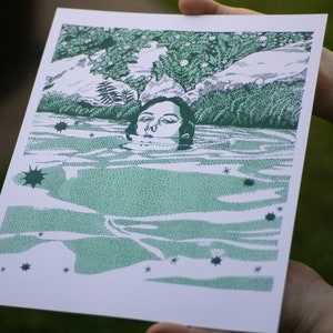 Swamp Teen Risograph Art Print afbeelding 5