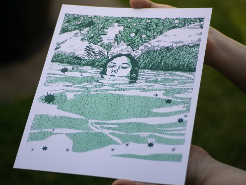 Swamp Teen Risograph Art Print afbeelding 5