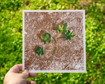 Plastic Leaf - Square 8" x 8" Risograph Art Print
