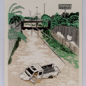 Sinking Truck Large Risograph Art Print image 5