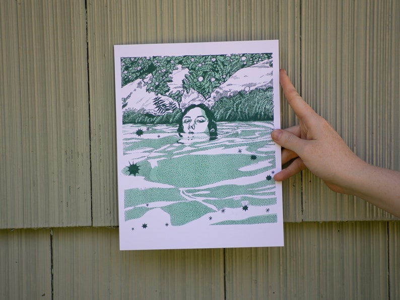 Swamp Teen Risograph Art Print afbeelding 9