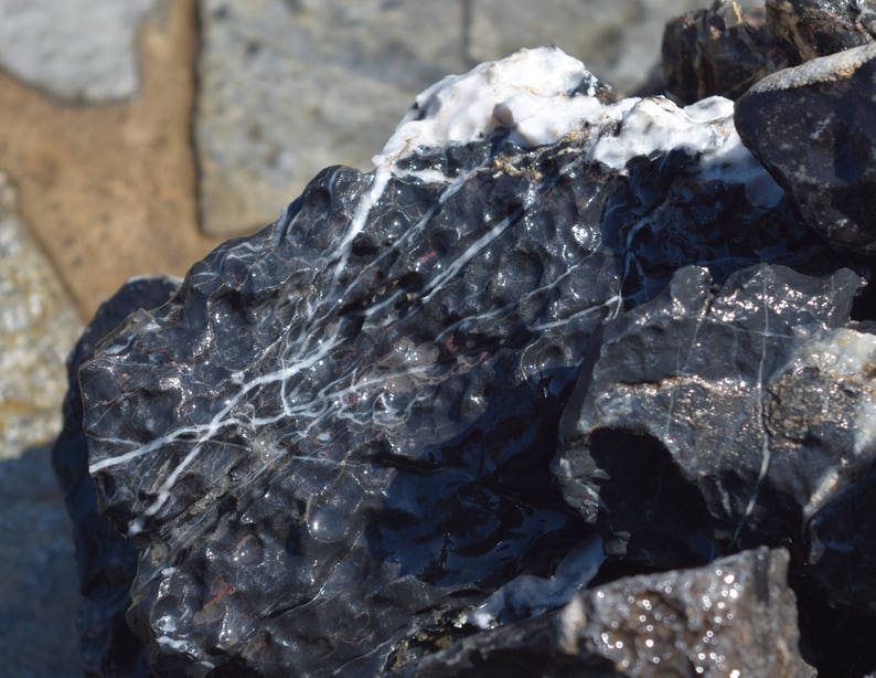 BLACK SEIRYU STONE great aquarium decor or Bonsai stones image 3