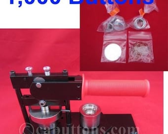 Tecre 1" Button Making Machine (Model 100) + 1000 Complete Pin Back Badge Button Parts