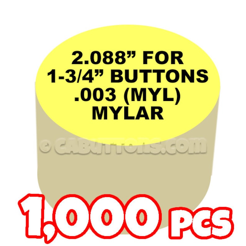 1-34 Tecre Mylars Clear Plastic Cover for Button Maker Machine Press 1,000 pcs 1.75