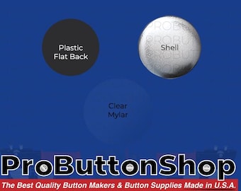 1 Inch Complete Plastic Flat Back Medallion Button Parts Button Complete Set For Tecre ProButtonShop Machines