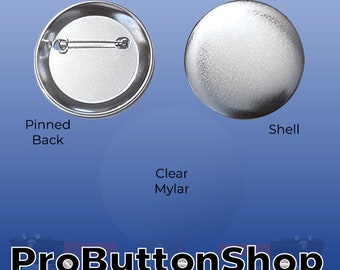 2-1/4" 2.25 inch in TECRE Standard Pin Back Button / Badge Set (500 pcs.) for badge button makers machines