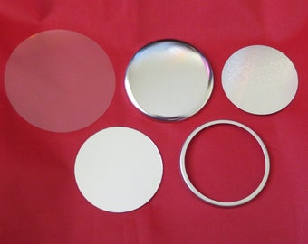 2.25 Inch Mirror - 1000 Complete Button Sets - for Tecre Button Press - Mirror Buttons - 2.25" Button Maker Machine Supplies - 2-1/4"