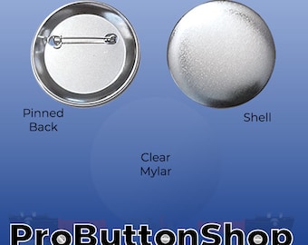 2.25 inch TECRE Standard Pin Back Button / Badge Set (100 pcs.) for Tecre badge button makers machines 2-1/4"