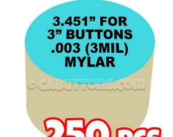 3" Tecre Mylars Clear Plastic Cover for Button Maker Machine Press 250 pcs