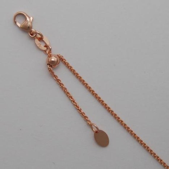 14K Solid Rose Gold Ajdustable Chain 
