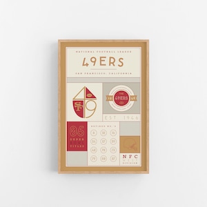 San Francisco 49ers Stats Print | Wall Art | Vintage Poster | 49ers Football