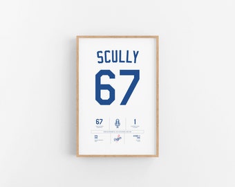 Vin Scully Stats Print | Wall Art | Vintage Poster | Dodgers Baseball