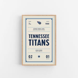 Tennessee Titans Ticket Print | Wall Art | Vintage Poster | Falcons Football