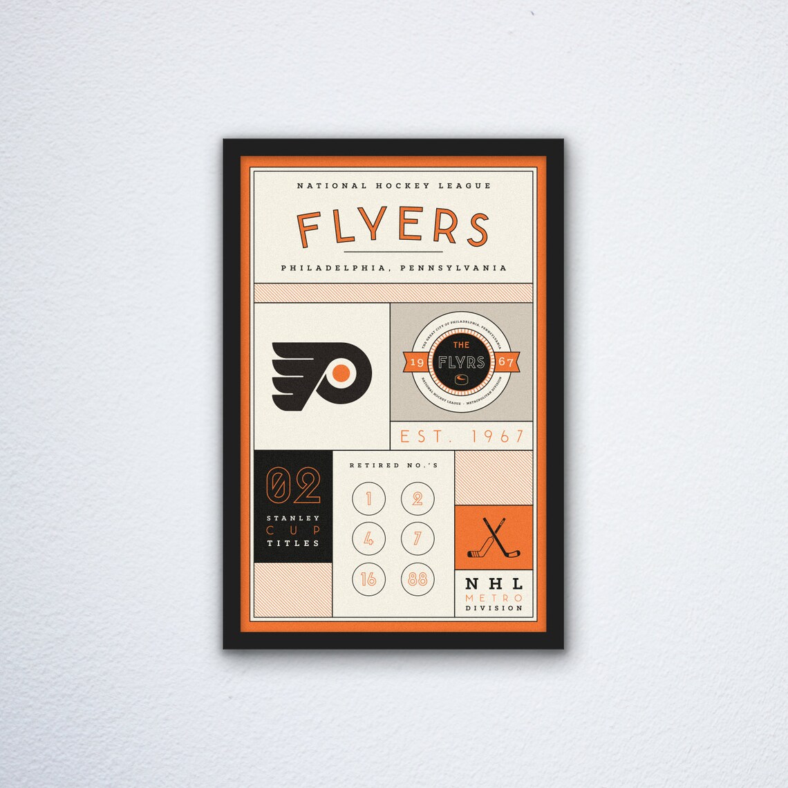 Philadelphia Flyers Stats Print Etsy