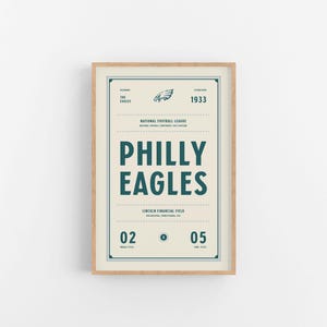 Philadelphia Eagles Ticket Print | Wall Art | Vintage Poster | Eagles Football