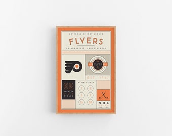 Philadelphia Flyers Stats Print | Wall Art | Vintage Poster | Flyers Hockey