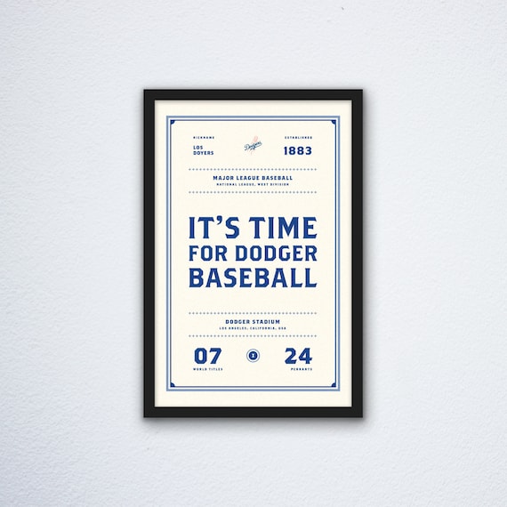 los angeles dodgers ticket print etsy
