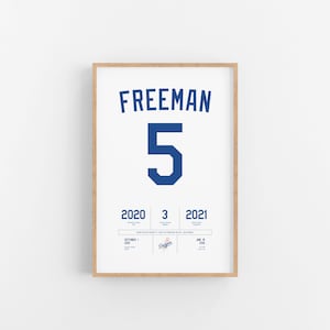 Freddie Freeman Stats Print | Wall Art | Vintage Poster | Dodgers Baseball