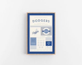 Los Angeles Dodgers Stats Print | Wall Art | Vintage Poster | Dodgers Baseball