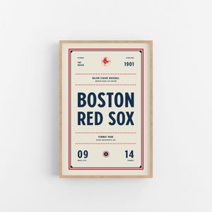 Ticketprint Boston Red Sox | Muurkunst | Vintage poster | Red Sox-honkbal