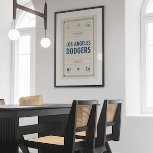 Los Angeles Dodgers Ticket Print Wall Art Vintage Poster Dodgers Baseball image 3