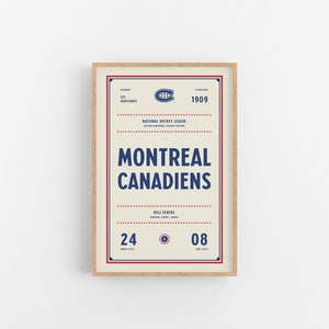 Montreal Canadiens Ticket Print | Wall Art | Vintage Poster | Canadiens Hockey