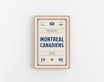 Montreal Canadiens Ticket Print | Wandkunst | Vintage Poster | Canadiens Hockey