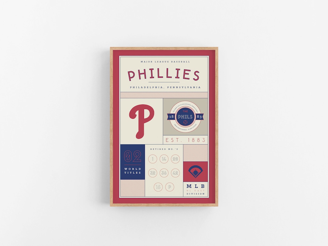 Philadelphia Phillies Stats Print Wall Art Vintage Poster Phillies