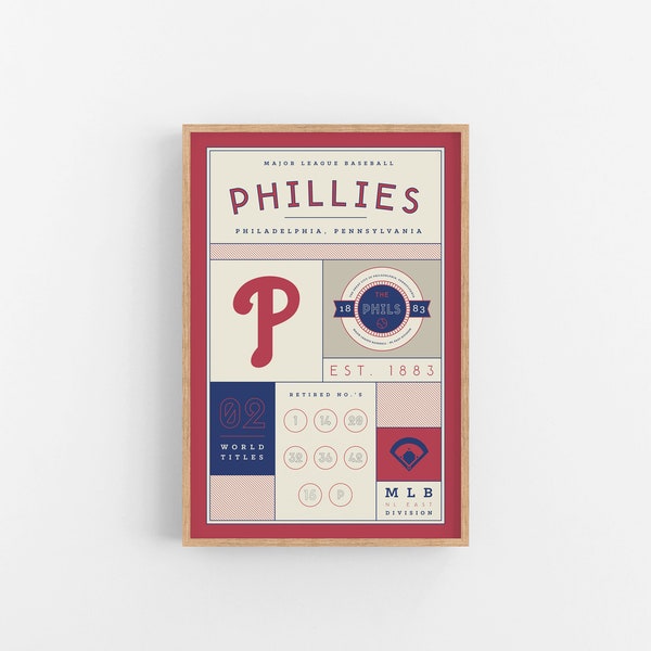 Philadelphia Phillies Stats Print | Wall Art | Vintage Poster | Phillies Baseball