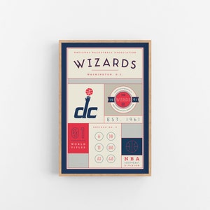 Washington Wizards Stats Print | Wall Art | Vintage Poster | Wizards Basketball