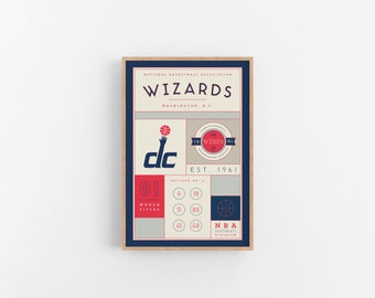 Washington Wizards Stats Print | Wall Art | Vintage Poster | Wizards Basketball