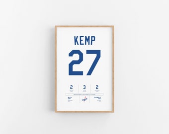 Matt Kemp Stats Print | Wall Art | Vintage Poster | Dodgers Baseball