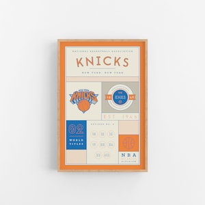 Impresión de estadísticas de los New York Knicks / Arte mural / Póster vintage / Baloncesto de los Knicks