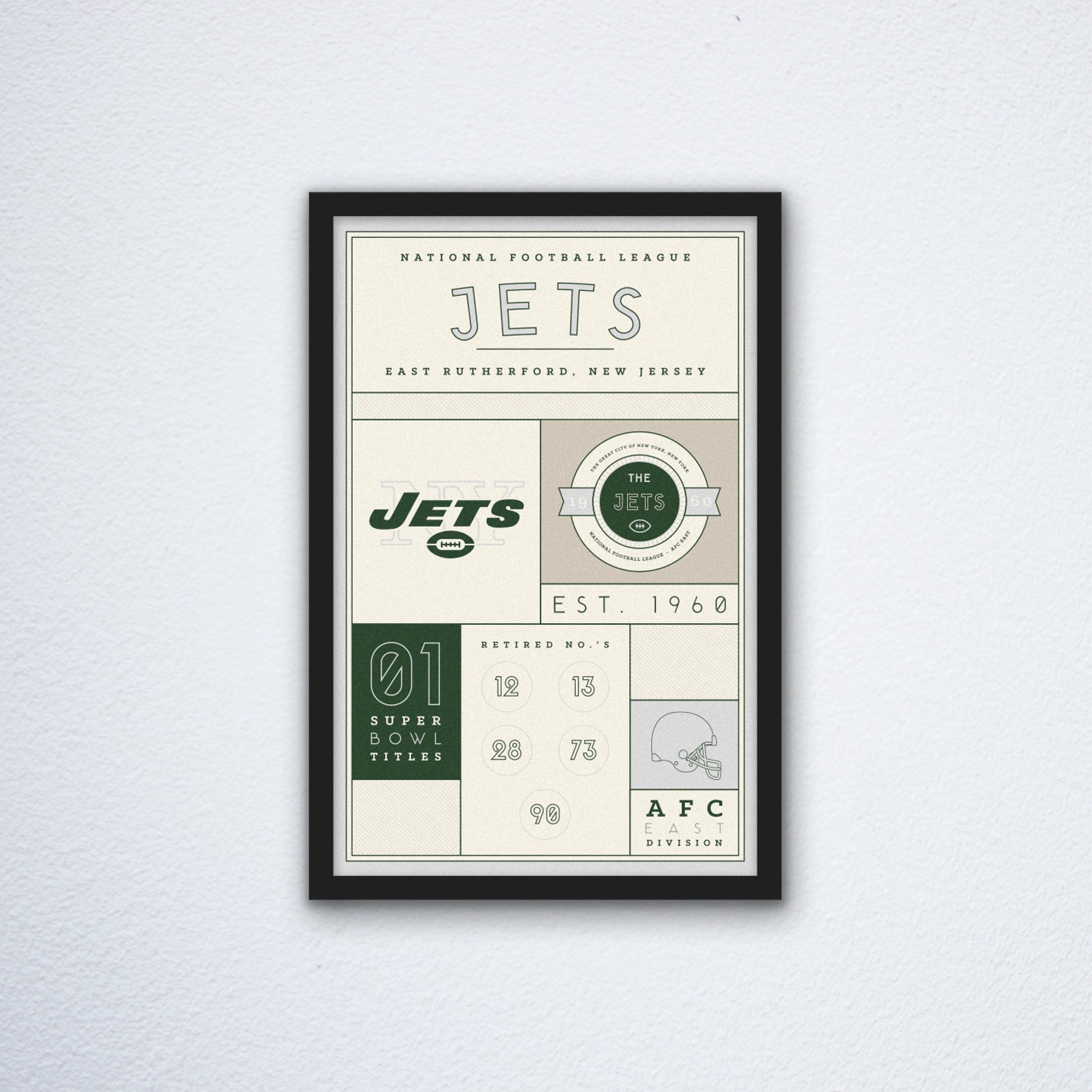 New York Jets Stats Print Etsy