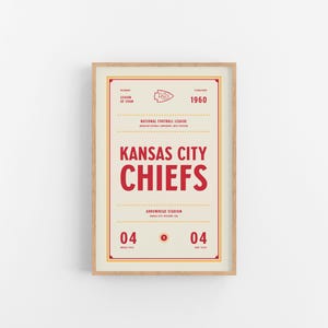 Kansas City Chiefs Ticket Druck | Wandkunst | Vintage Poster | Häuptlinge Fussball